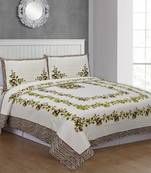 Ridan cotton printed multicolour king size double bed sheet with pillow cover