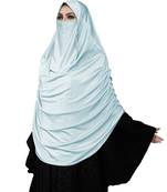 Women Satin Lycra Plain Long Chaderi Abaya Hijab With Naqab & Frills Style