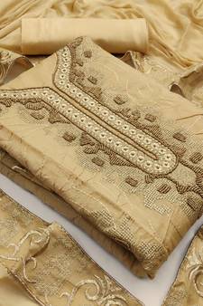 Beige Moti Chanderi Salwar