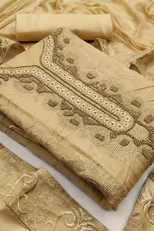 Beige Moti Chanderi Salwar