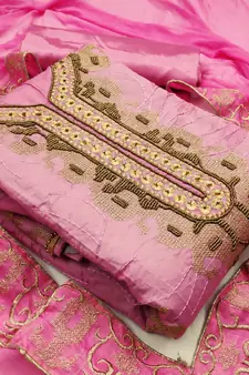 Pink moti chanderi salwar