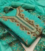 Turquoise Moti Chanderi Salwar