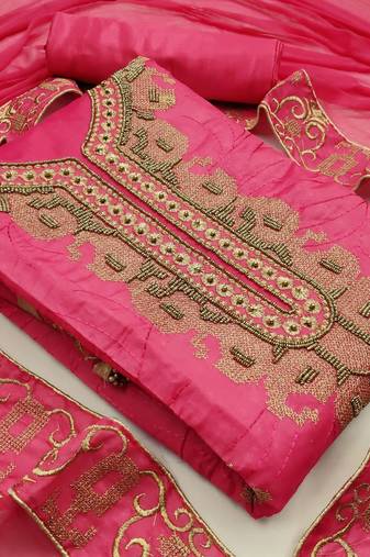 Red Moti Chanderi Salwar