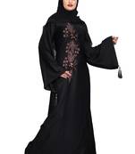 Khadija fashion purple color embroidered burqa and diamond's lace sleeve's siez L,XL,XXL