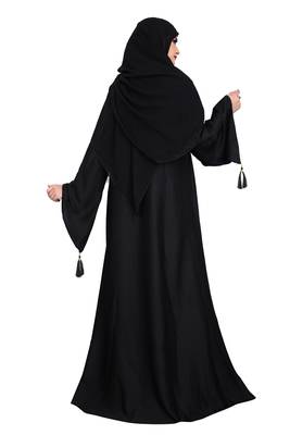 Khadija fashion purple color embroidered burqa and diamond's lace sleeve's siez L,XL,XXL 2