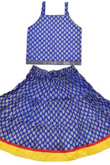 DIAMO Girls' Jaipuri Rajasthani Hand Block Print Ethnic Wear Pure Cotton Lehenga Choli