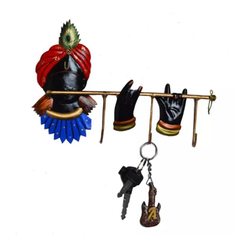 Wrought Iron Lord Krishna Key Holder
