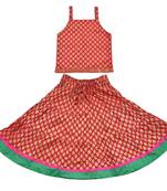 DIAMO Girls' Jaipuri Rajasthani Hand Block Print Ethnic Wear Pure Cotton Lehenga Choli(Skirt & Top)