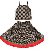 DIAMO Girls' Jaipuri Rajasthani Hand Block Print Ethnic Wear Pure Cotton Lehenga Choli(Skirt & Top)