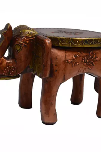 Wooden Elephant Stool for Decoratives