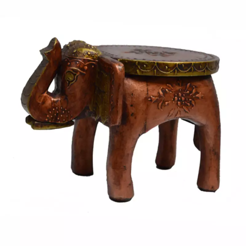 Wooden Elephant Stool for Decoratives