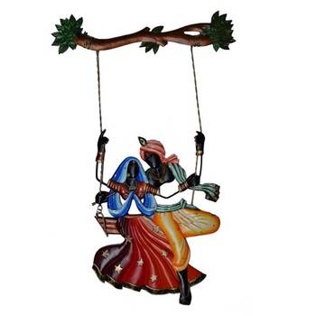 Radha Krishna on Swing Wall Hanging 1
