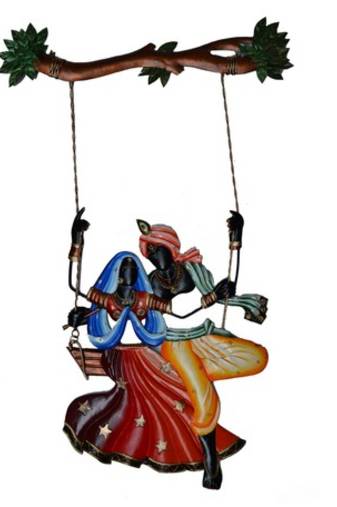 Radha Krishna on Swing Wall Hanging