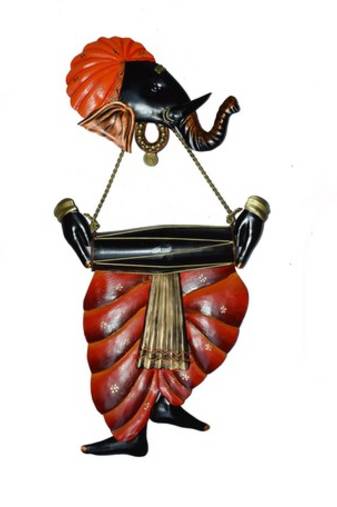 Lord Ganesha playing Dholak Wall Hanging