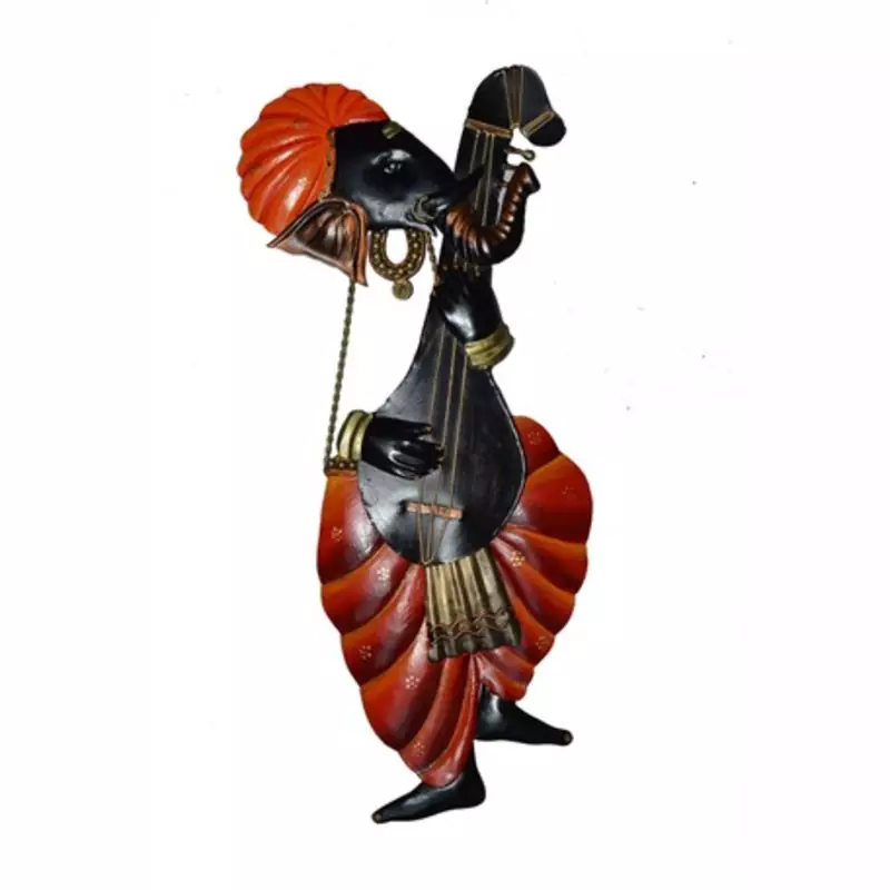 Lord Ganesha playing Sitar Wall Hanging