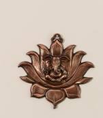 Metal Wall Hanging of Lord Ganesha on Lotus