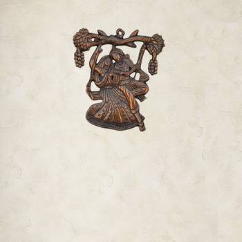 Metal Wall Hanging of Radha Krishna on Swing 1