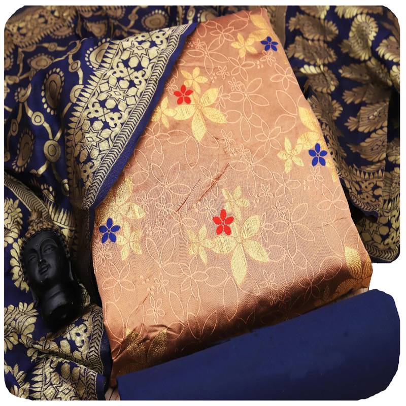 Light-orange banarasi banarasi salwar