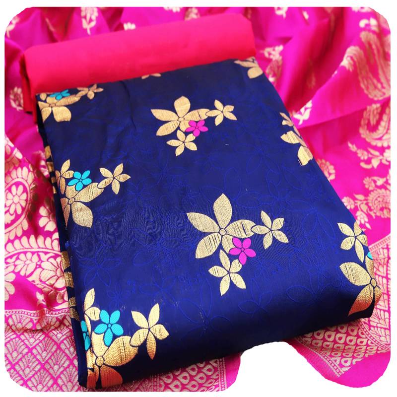 Navy-blue banarasi banarasi salwar