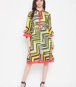 Yellow plain georgette kurtas-and-kurtis