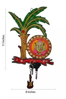 Papier-Mache Lord Ganesha under Tree Key Holder