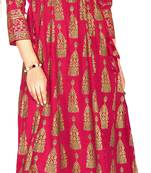 MAHATI pink Gold foil printed silk ethnic-kurtis