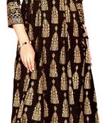 MAHATI black Gold foil printed silk ethnic-kurtis
