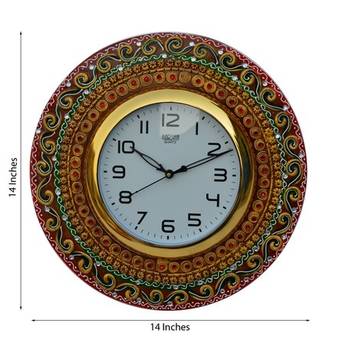 Papier-Mache Kundan Studded Wall Clock 1