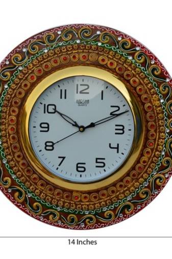 Papier-Mache Kundan Studded Wall Clock