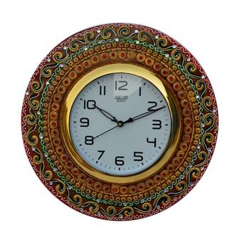Papier-Mache Kundan Studded Wall Clock 2