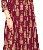MAHATI purple Gold foil printed silk ethnic-kurtis