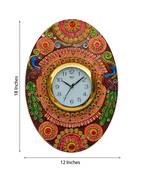 Papier-Mache Oval Kundan Studded Wall Clock