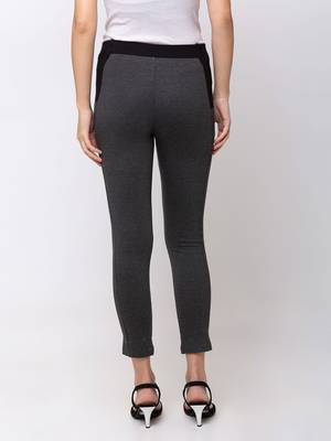 Women Dark Grey Solid  Slim Fit Tregging By Sheczzar 3
