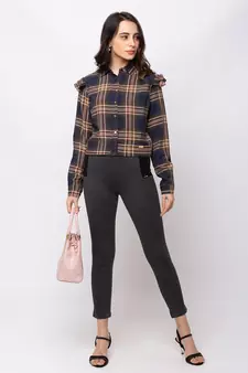 Women Dark Grey Solid  Slim Fit Tregging By Sheczzar