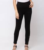 Women Black Solid  Slim Fit Tregging By Sheczzar