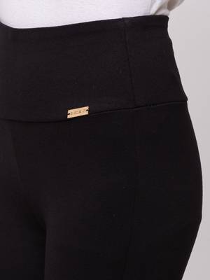 Women Black Solid  Slim Fit Tregging By Sheczzar 4