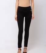 Women Black Solid  Slim Fit Tregging By Sheczzar