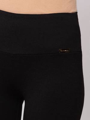Women Black Solid  Slim Fit Tregging By Sheczzar 4