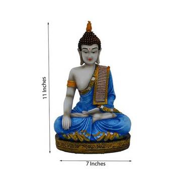 Blue Polyresin Buddha Statue 2