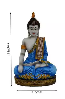 Blue Polyresin Buddha Statue