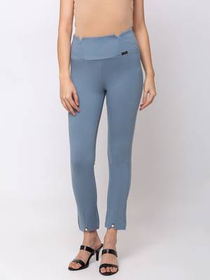 Women Ocean Solid  Slim Fit Tregging By Sheczzar 1