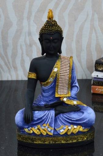 Ployresin Meditating Lord Buddha - Purple