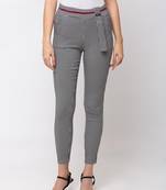 Women Black Checks  Slim Fit Tregging By Sheczzar