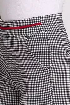 Women Black Checks  Slim Fit Tregging By Sheczzar