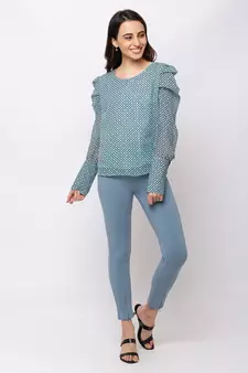 Women Aqua Solid  Slim Fit Tregging By Sheczzar