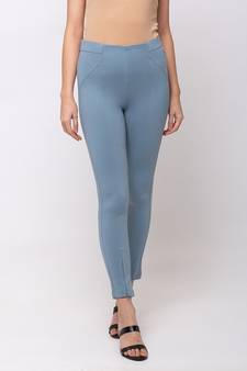 Women Aqua Solid  Slim Fit Tregging By Sheczzar