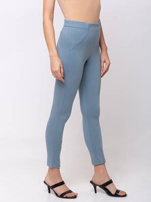 Women Aqua Solid  Slim Fit Tregging By Sheczzar 2