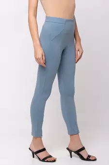 Women Aqua Solid  Slim Fit Tregging By Sheczzar