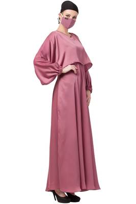 Musheco-Attached Cape Style Abaya In Nida Fabric 2