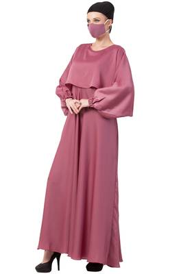 Musheco-Attached Cape Style Abaya In Nida Fabric 3